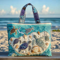 Felicity | Turtles & Seashells Quilted Tote