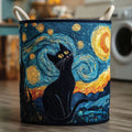 Starry Night Cat Laundry Basket