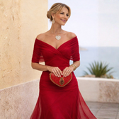 Mikaela | Maxi Dress with Off-the-Shoulder Design