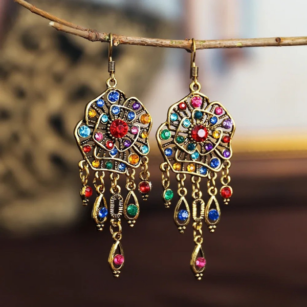 Vintage Mandala Earrings Multicolor