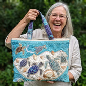 Felicity | Turtles & Seashells Quilted Tote