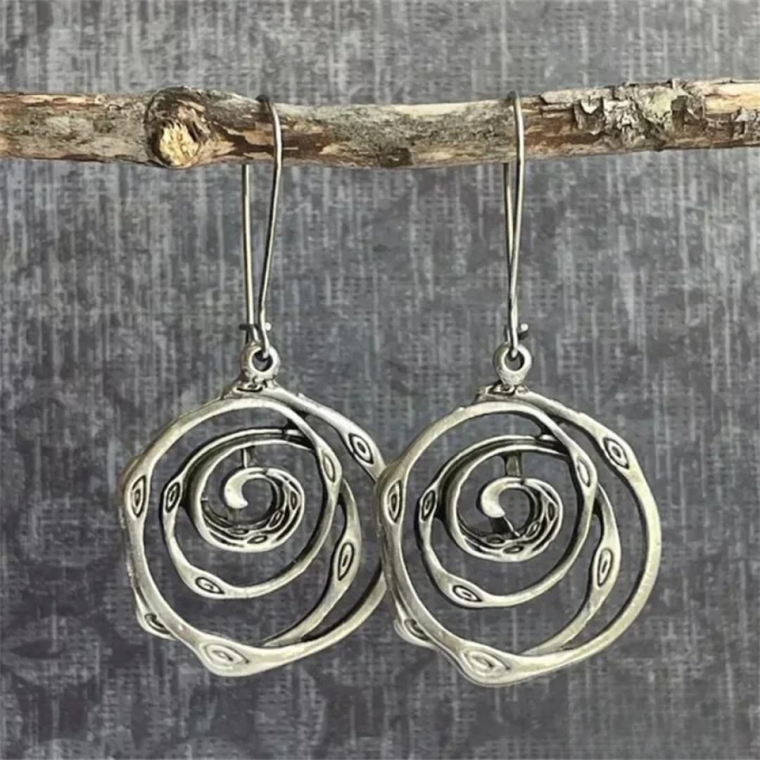 Labyrinth Earrings in Silver