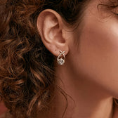 Earrings with golden cross and zirconia