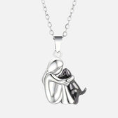 "For Always in Your Heart" Dog Hug Pendant Necklace