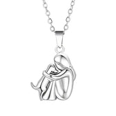"For Always in Your Heart" Dog Hug Pendant Necklace