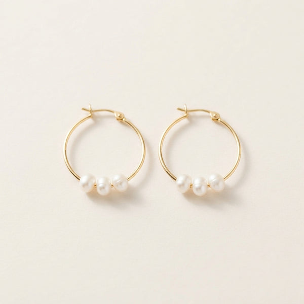 Selene Pearl Hoops