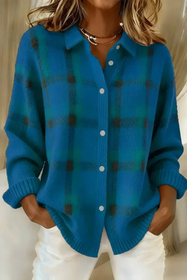 Kelsey™ | Brushed Check Knit Cardigan