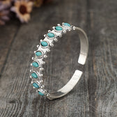 Azmira Turquoise Cuff Bracelet | White Gold
