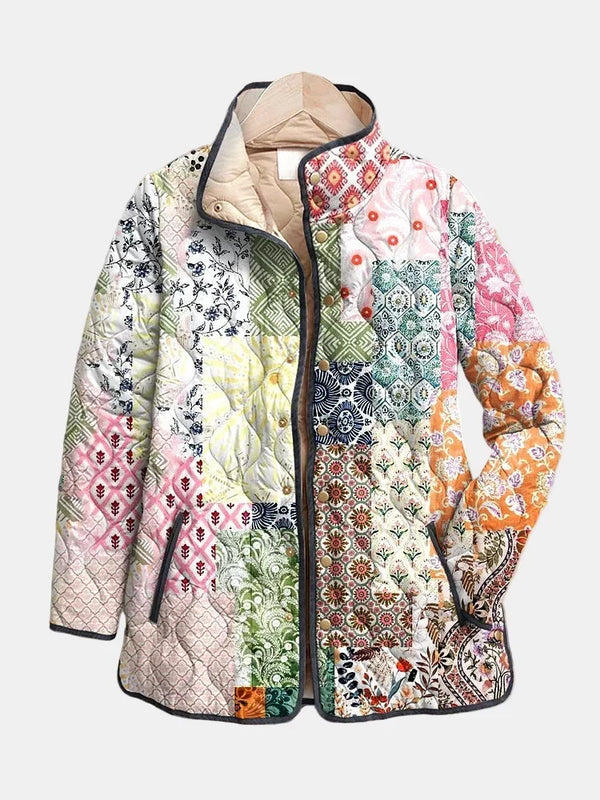 Suri | Casual Jacket with Floral Print and Quilted Design