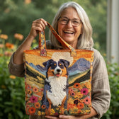 Mountain Meadow | Aussie Shepherd Quilted Tote