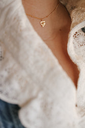 Tiny Sacred Heart Necklace