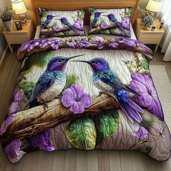 Amethyst Love Birds | 3-Piece Bedspread Set