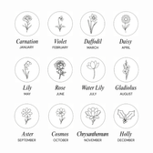 Birth Flower Engraved Necklace