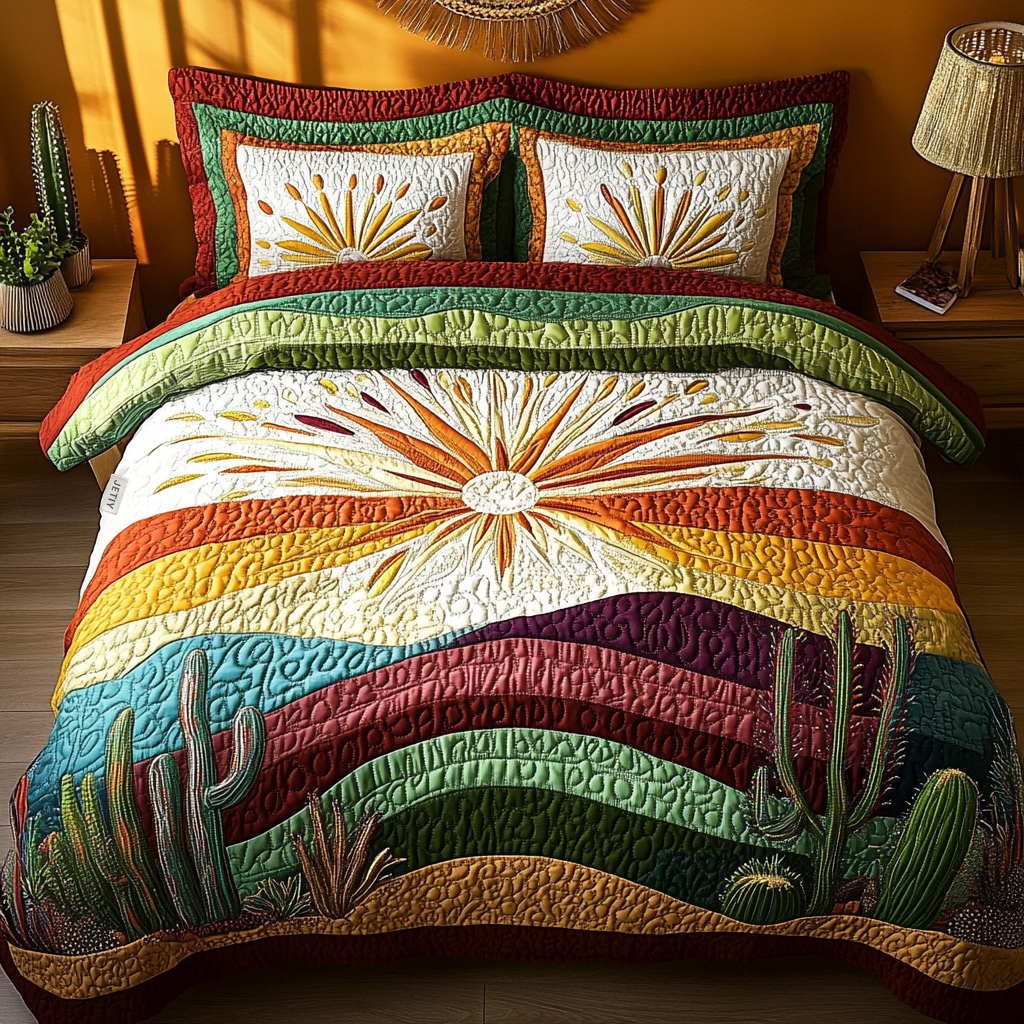 Cactus Sunset | 3-Piece Bedspread Set
