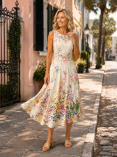 Paige | Sleeveless Midi Floral Dress