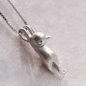 Playful necklace with kittens made of 925 silver