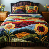 Sunflowers from the Countryside | 3-Piece Bedspread Set