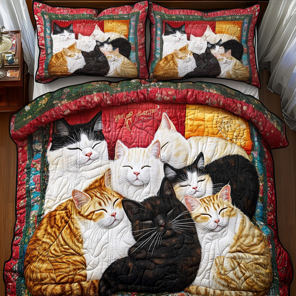 Cozy Cats | 3-Piece Bedspread Set