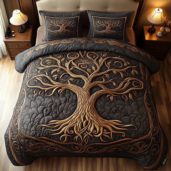 Golden Harmony | 3-Piece Bedspread Set