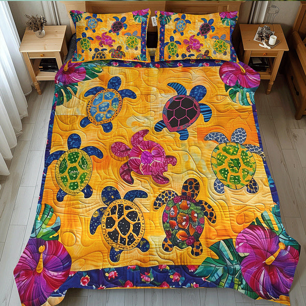 Hibiscus Turtle | 3-Piece Bedspread Set