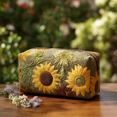 Janet - Quilted Toiletry Bag - Golden Field