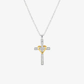 Two Tone Cross Necklace