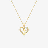 Crystal Heart Cross Necklace