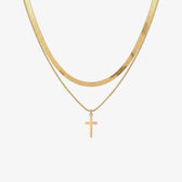 Herringbone Cross Necklace