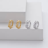 Leaf-Shaped Silver Hoops