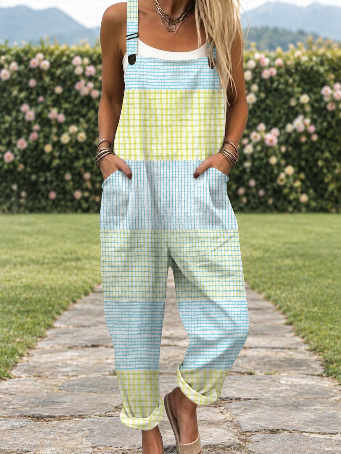 Fleur | Jumpsuit with Pastel Check