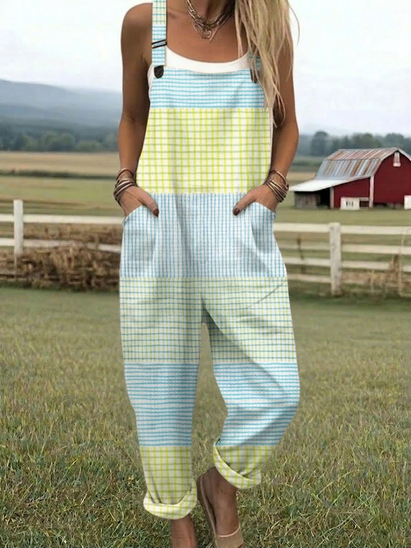 Fleur | Pastel Checked Jumpsuit