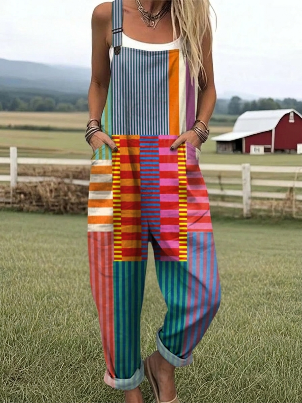 Sigrid | Rainbow Stripe Jumpsuit