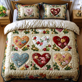 Patchwork Hearts | 3-Piece Bedspread Set