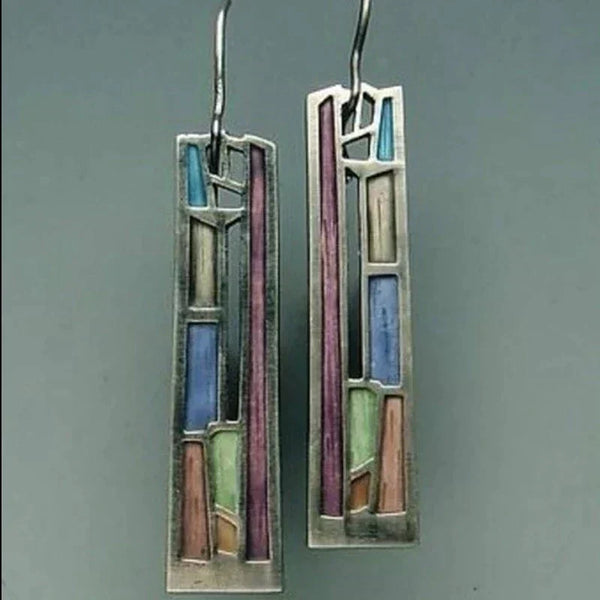 Vintage Earrings made of Multicolored Silver