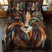 Cats in Patchwork | 3-Piece Bedspread Set