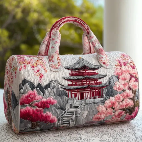 Sakura | Cherry Blossom Pagoda Quilted Duffle