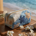 Rowan - Quilted Toiletry Bag - Ocean Waves Turtle