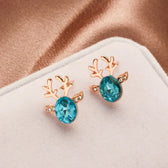 Festive Reindeer Crystal Earrings