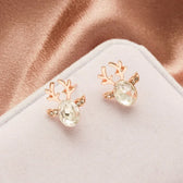 Festive Reindeer Crystal Earrings