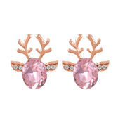 Festive Reindeer Crystal Earrings