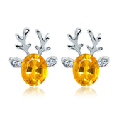 Festive Reindeer Crystal Earrings