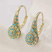 Gilded Turquoise Bloom Earrings
