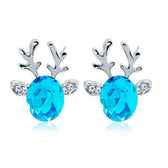 Festive Reindeer Crystal Earrings