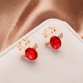 Festive Reindeer Crystal Earrings
