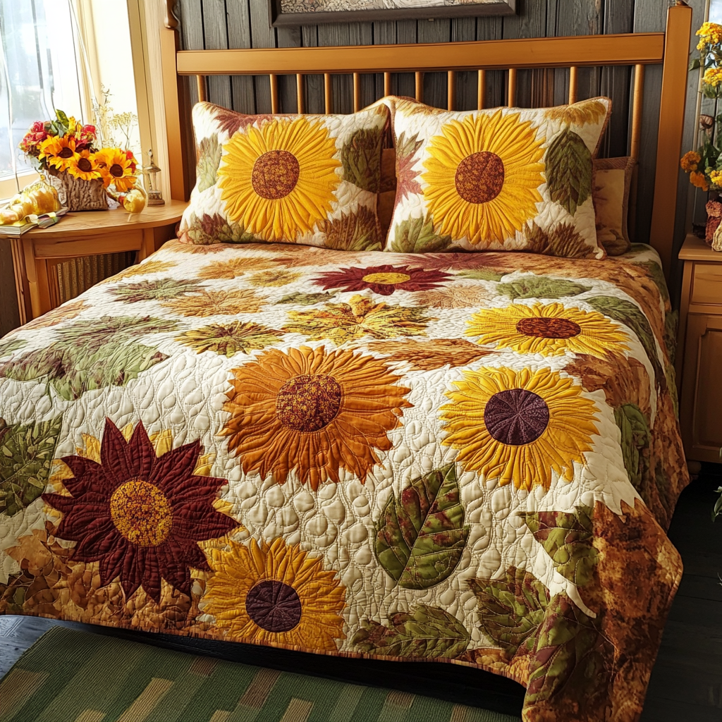 Sunflower Serenade | 3-Piece Bedspread Set
