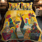 Roosters at Sunrise | 3-Piece Bedspread Set