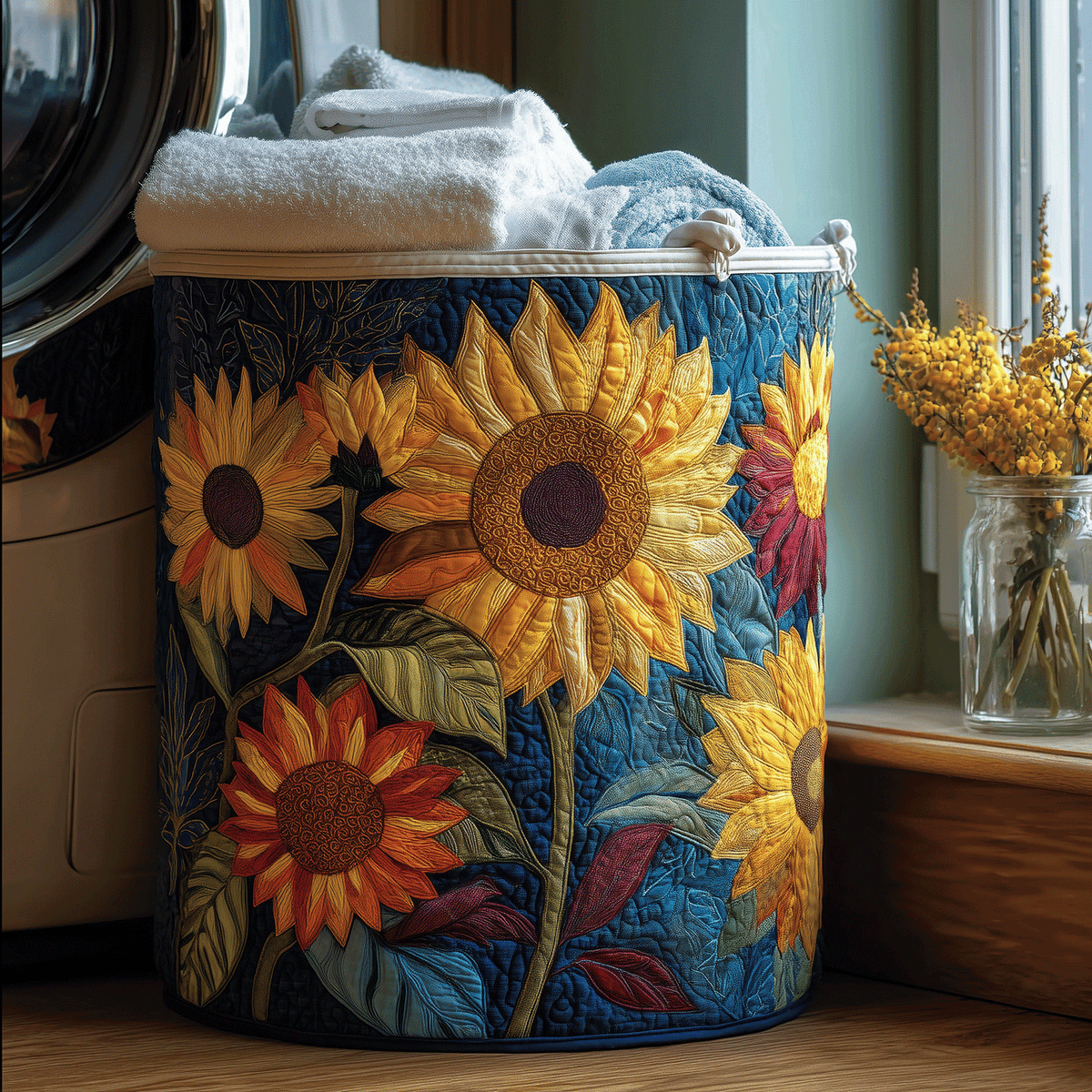 Sunshine Flower Laundry Basket