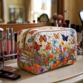 Tatum - Quilted Toiletry Bag - Butterfly Meadow