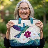 Ariella | Hummingbird & Blooms Quilted Tote