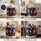 Cosy Cavalier Winter Laundry Basket